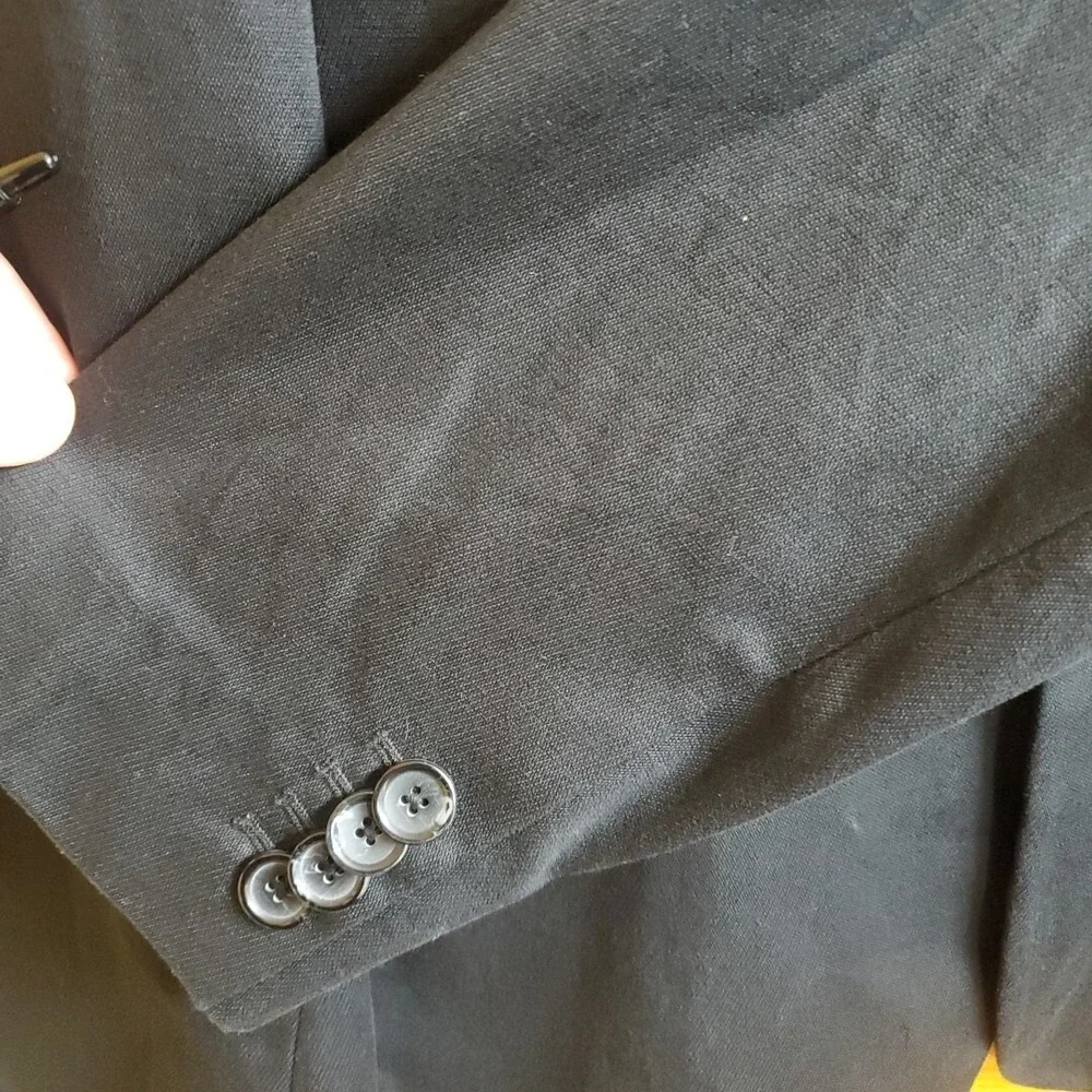 Guess Jeans XL Blazer Mens‎ Black Two Button Graphic Lining Sport Coat Jacket